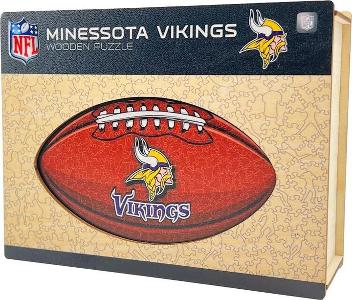 Actual product image Iconic NFL - Minnesota Vikings– Football with Logo - Wooden Puzzle Size M (270 pieces) (270 pieces)