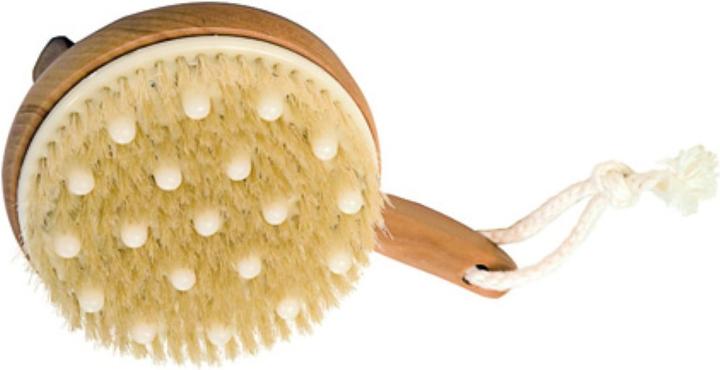 Spazzola da bagno con nodi massaggianti manico corto
