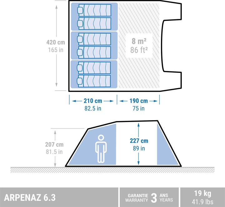 Produktbild Quechua ARPENAZ 6.3 (19.30 kg, 6 Personen)