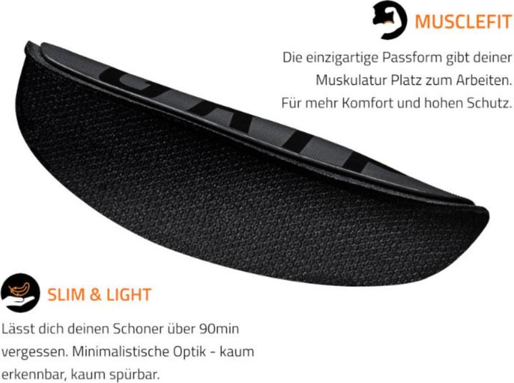 Produktbild Panthergrip Fussball Schienbeinschoner mit Anziehhilfe Schwarz Grösse L (L)