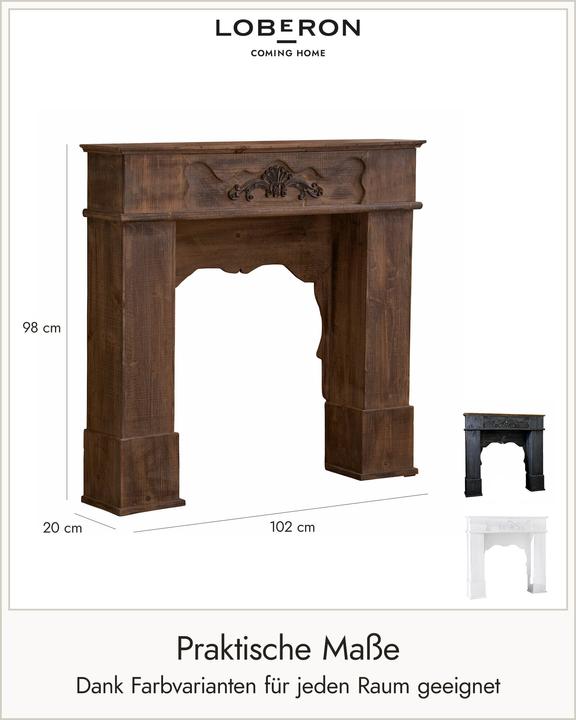 Immagine prodotto Loberon Consolle per camino Margaux marrone antico (102 x 21 x 97 cm)
