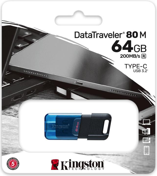 Produktbild Kingston DataTraveler 80 M (64 GB, USB-C, USB 3.2)