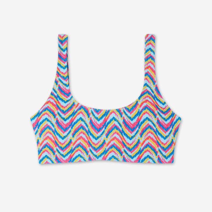 Produktbild Olaian Bikini-Oberteil Bustier Surfen Damen Aurely Pandor blau/rosa/gelb (38)