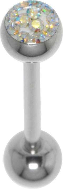 Actual product image Bijouteria Tongue piercing (Surgical steel 316L, Epoxy resin, Crystal)