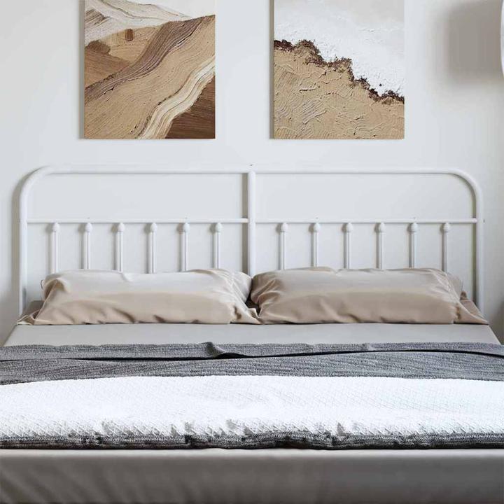 Produktbild VidaXL Kopfteil Metall Weiss 193 cm, Farbe: Weiss, Material (198 x 3 x 100 cm)
