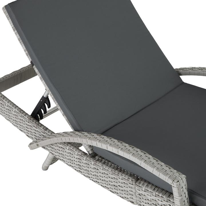 Produktbild tectake Rattan Sonnenliege Océane (190 cm)