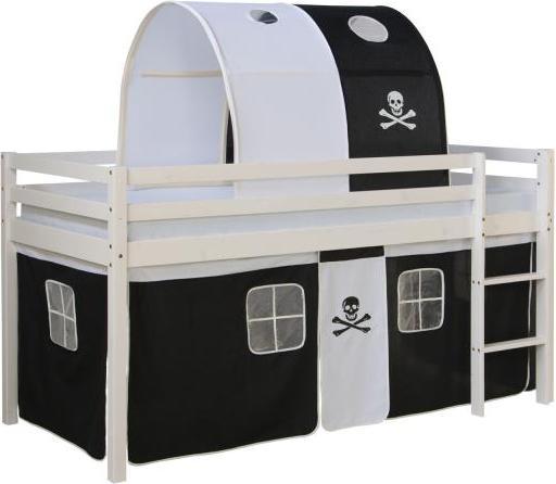 Actual product image Homestyle4u Loft bed Play bed Children's bed with tunnel Curtain (90 x 200 cm)