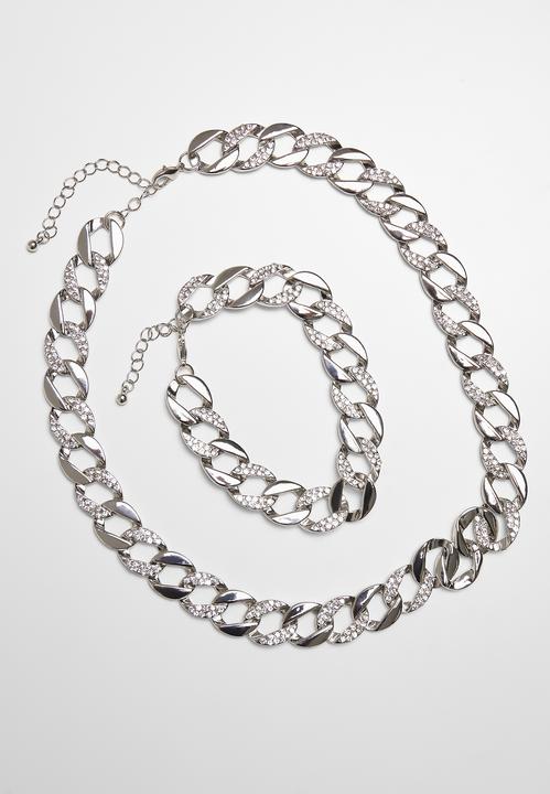 Image du produit Urban Classics Basic Diamond Necklace And Bracelet Set (100% zinc)