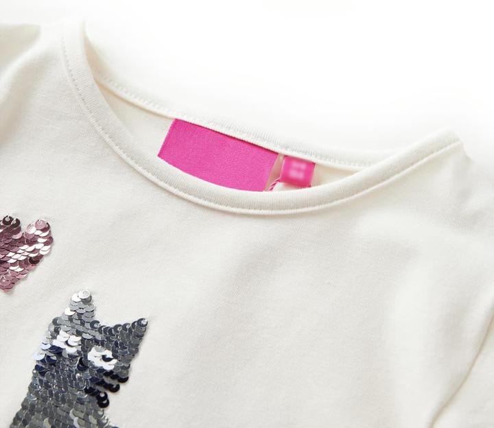 Image du produit VidaXL T-shirt manches longues enfant Ecru 140,Matière : 95% coton. 5 (140)