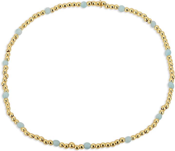 Produktbild Leyda Fusskette Amazonit (vergoldet 750 / 18 K Gold, Stein, Silber 925, 24 cm)