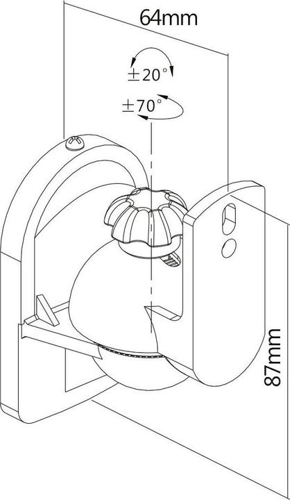 Image du produit myWall HB 6 WL (1 paire, Installation murale, Inclinable, Rotatif)