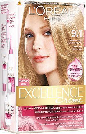 L'Oréal Paris L'Oreal Paris Excellence Creme Cream Coloring 9.1 very bright ash blonde (9.1 Very Bright Ash Blonde)