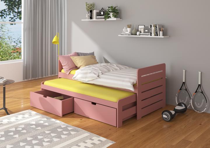 Image du produit ADRK Furniture Lit double avec matelas TOMI 200x90 (200cm x 90cm)