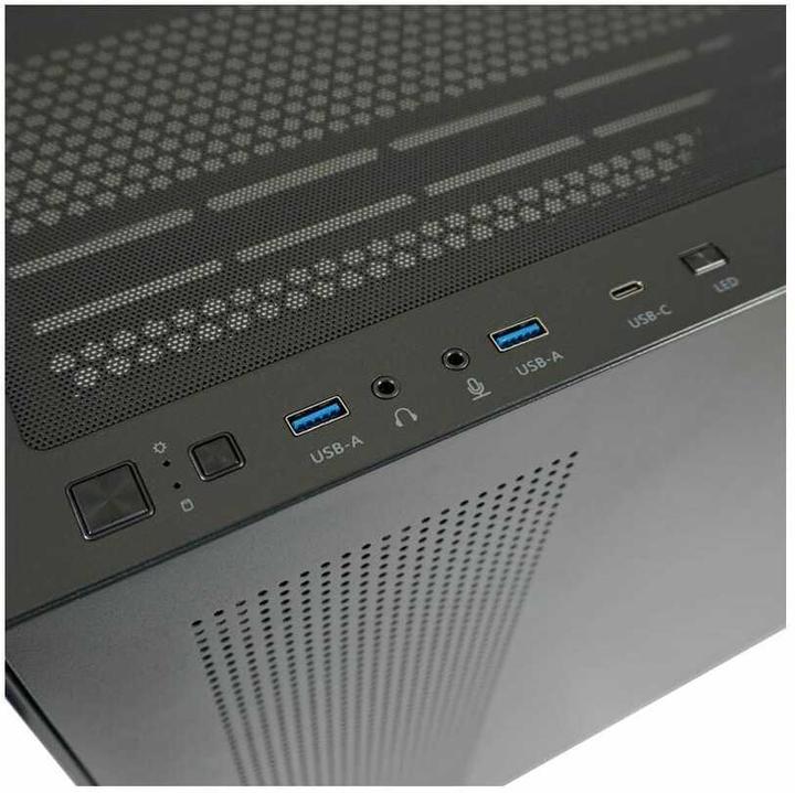 Actual product image LC-Power Housing MidiTower 715B black USB3.2/Audio,without power supply,SEAMLESS X (mATX, Mini-ITX, ATX)