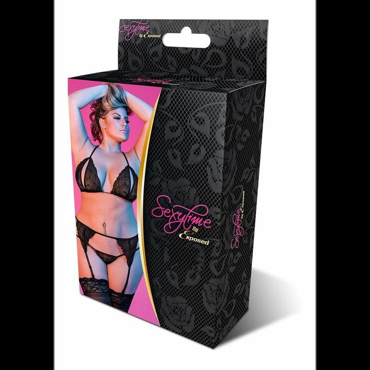 Image du produit Magic Silk Peek-a-Boo Bra, Garter & G-Set (XXL)