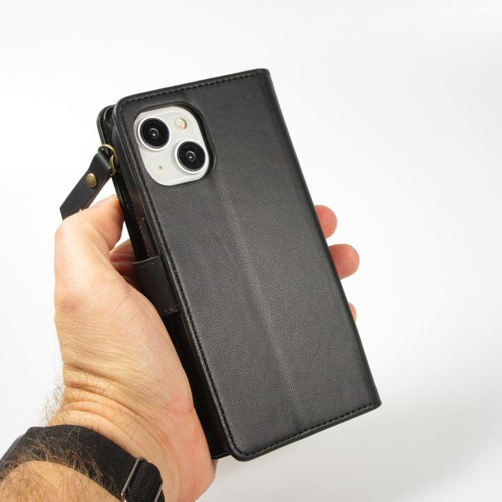 Immagine prodotto PhoneLook Fourre Etui portefeuille luxueux et sophistiqué en cuir avec aimant et compartiment à monnaie (Apple iPhone 15)