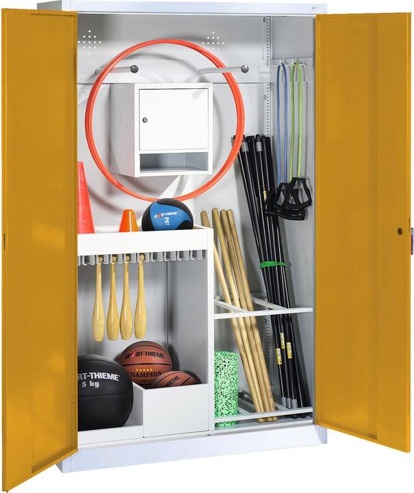Image du produit C+P Armoire pour équipements sportifs (HxLxP 195x120x50 cm, avec portes battantes en tôle pleine, type