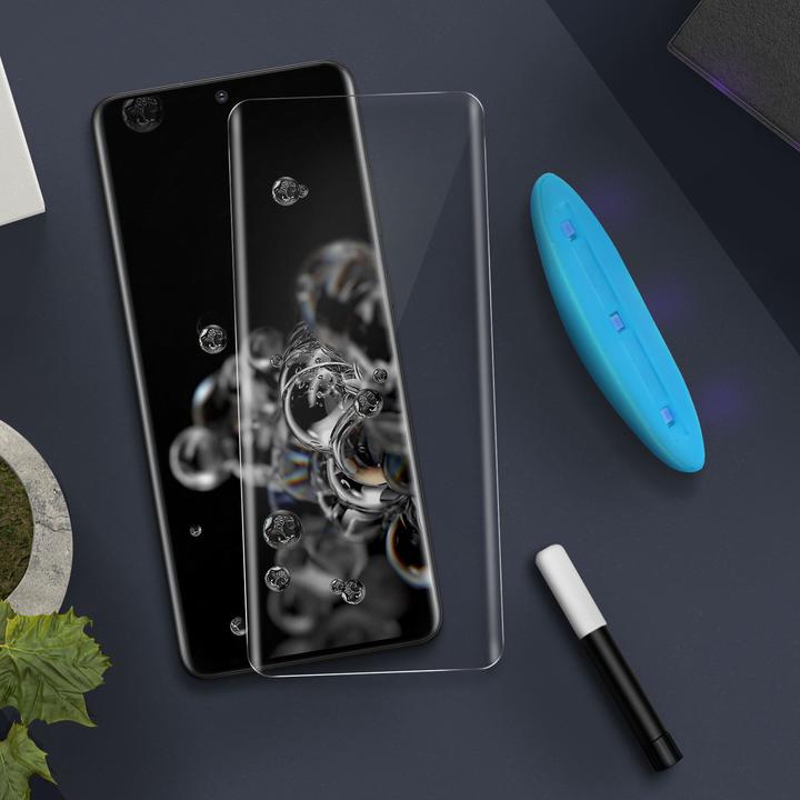 Produktbild Avizar Glas mit Flüssigkleber und UV-Licht (1 Stück, Samsung Galaxy S20 Ultra)