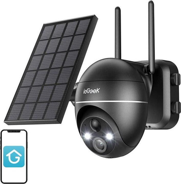 Immagine prodotto IeGeek Telecamera wireless WiFi da esterno 5MP ZS-GX4S nera con pannello solare (1920 x 1080 Pixels)