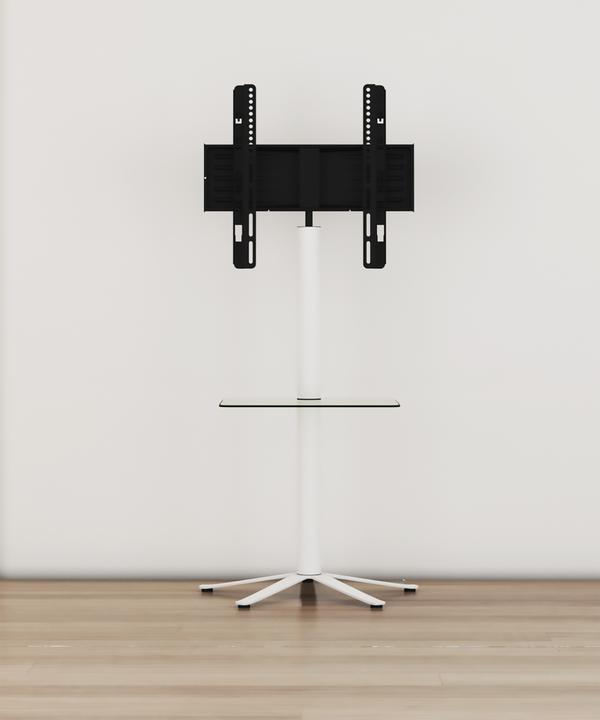 Produktbild VCM TV Standfuss Alu Xila mit Glas Zwischenboden (61 x 61 x 100 cm)
