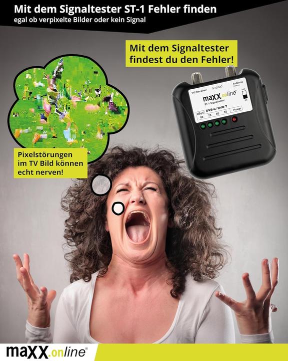 Produktbild Maxx.onLine Signaltester für DVB-C/DVB-T Kabelfernsehen