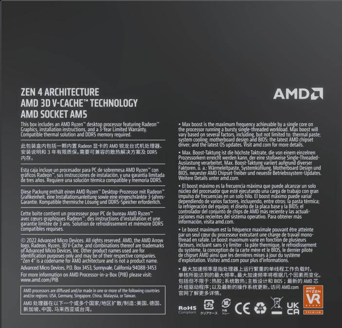 Actual product image AMD Ryzen 9 7900X3D (AM5, 4.40 GHz, 12 -Core)