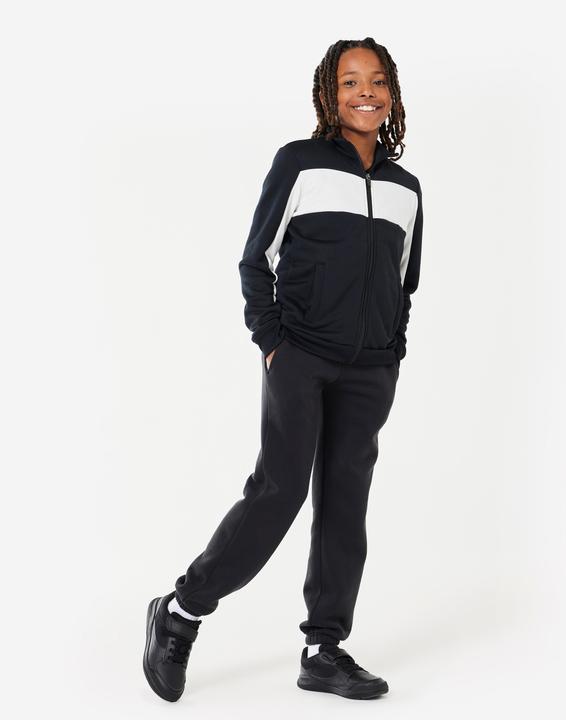 Actual product image Decathlon Training jacket tracksuit kids - black/white (10, 11, 12)