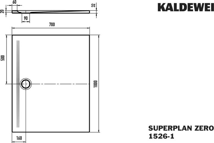 Immagine prodotto Kaldewei Piastrella per doccia Superplan Zero, 100x70cm, 35260001