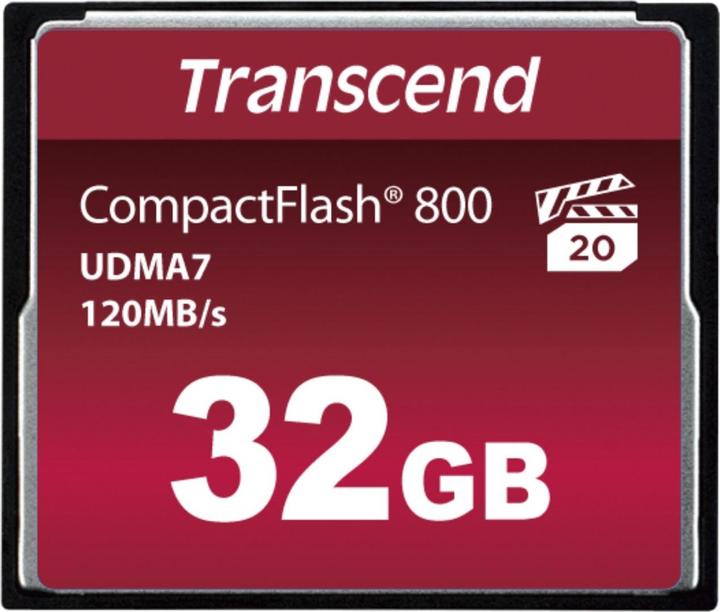 Produktbild Transcend Premium CompactFlash 32GB Card R120MB/s VGP 20 MLC (32 GB, CF)
