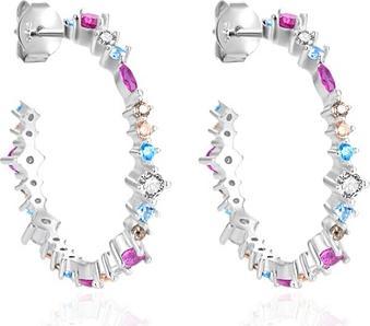 Agato - Playful round earrings with colored zircons AGT-E068PC