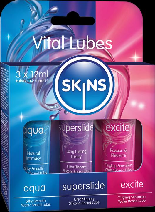 Immagine prodotto Skins Tubi Vital: 3x12ml di miscela lubrificante per la varietà (36 ml)
