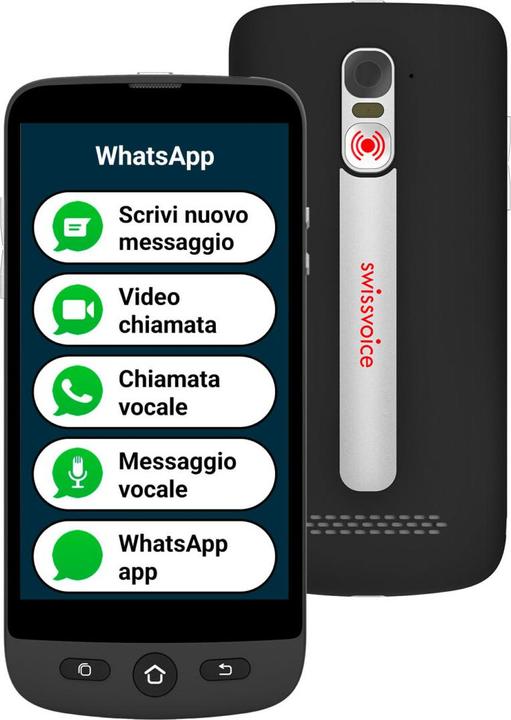 Immagine prodotto Swissvoice S510M Custodia Senior Smartphone - 4G +- SOS knop - Android 12 - Whasapp - Met nomad case en koord