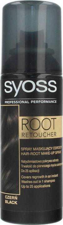 Actual product image Syoss Root Retoucher spray hair dye for black Black 120ml (Black)