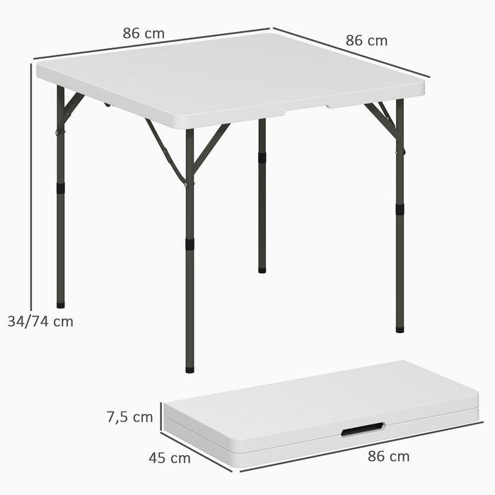 Actual product image Swisshandel24 Picknicktisch, Klappbarer Campingtisch, in zwei Höhen einstellbar, Weiss