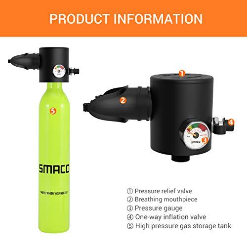 Image du produit Smaco Mini bouteille de plongée 0.5L (S300-B-Green)