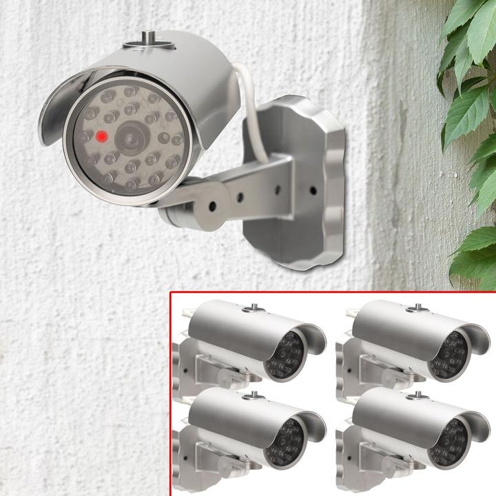 Produktbild Casativo 4er-Set Überwachungskamera Attrappe, Bewegungssensor & rotem Blinklicht, Batteriebetrieb