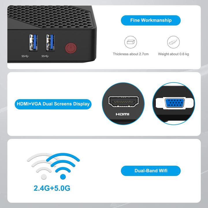 Actual product image Minisforum Mini PC N40 (Celeron N4020, 4+64GB)