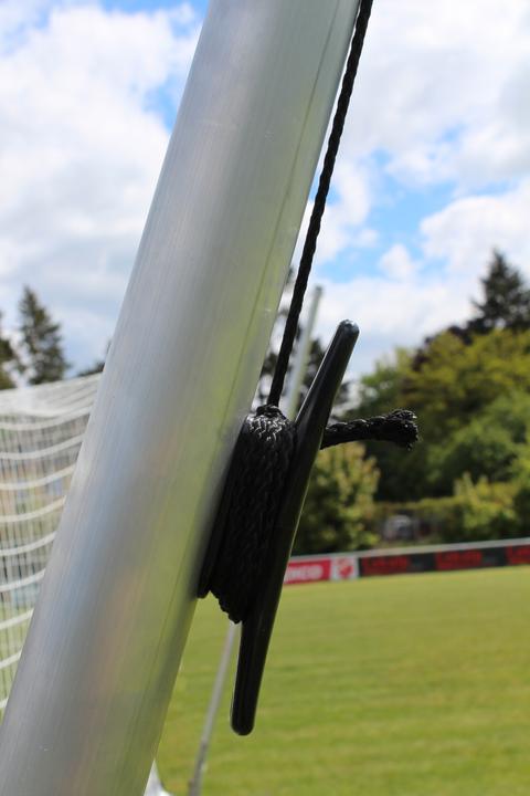 Actual product image Sport-Thieme Stadium large field goal 7,32x2,44m, White, free standing, with free net suspension and SimplyFix