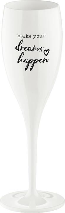 Koziol Sektglas Superglas Make your dreams happen 100 ml, 1 Stk (10 cl, 1 Gläser, Sektgläser)