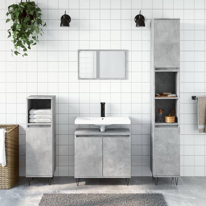 Actual product image VidaXL Badschrank Betongrau 58 x 33 x 60 cm Holzwerkstoff (58 x 33 x 60 cm)