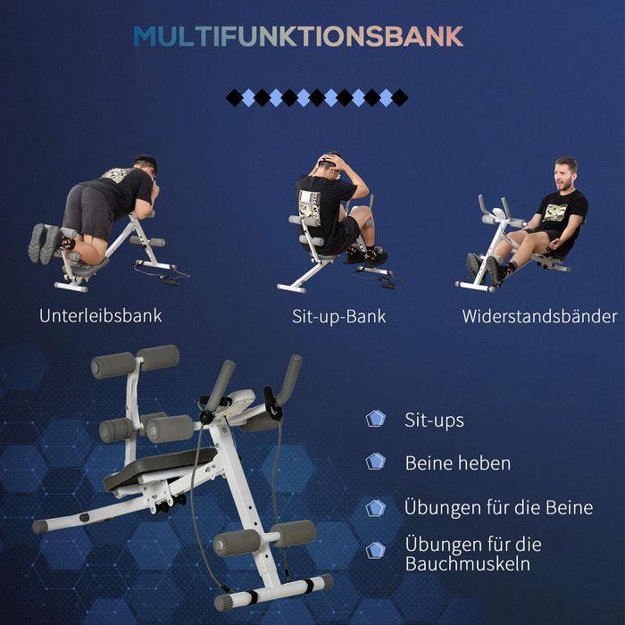 Image du produit Swisshandel24 2-in-1 Bauchtrainer, Bauchmuskeltrainer mit verstellbare Bauchmuskelbank Weiss