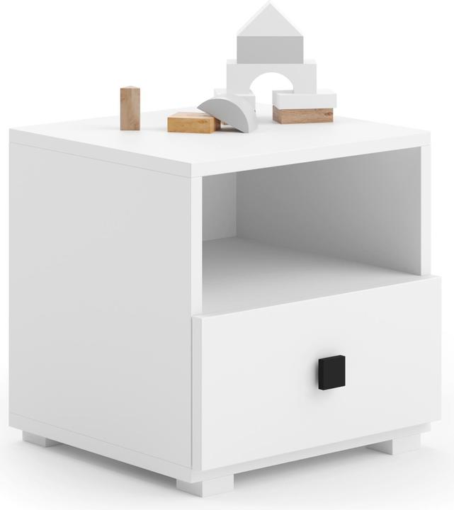 Actual product image ADRK Furniture Bedside table with drawer EMI (40 x 40 x 37 cm)