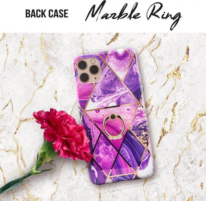 Image du produit Ambiance1 Coque iPhone 13 Pro - Hardcase Housse de protection Marbel Ring Lila No.21 (Apple iPhone 13 Pro)