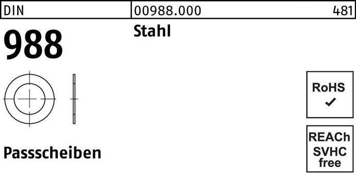 Produktbild Passscheibe DIN 988 55 x 68x1 Stahl