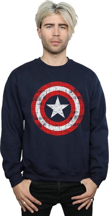 Actual product image Mens Avengers Captain America Scratched Shield Sweatshirt (L)