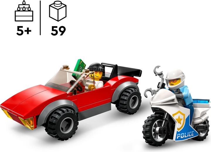 Actual product image LEGO Police motorbike chase (60392, LEGO City)
