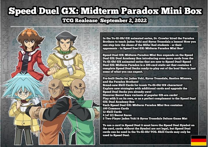 Image du produit Yu-Gi-Oh Speed Duel GX - Midterm Paradox Mini Box (Allemand, Pack de boosters)