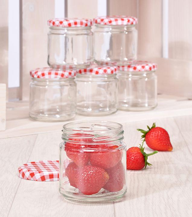 Produktbild BigBuy 24er-Set 60ml EINMACHGLÄSER Einmachglas Konfitürenglas GLAS WÜRFEL ECKIG (24 Stk., 0.06 l)