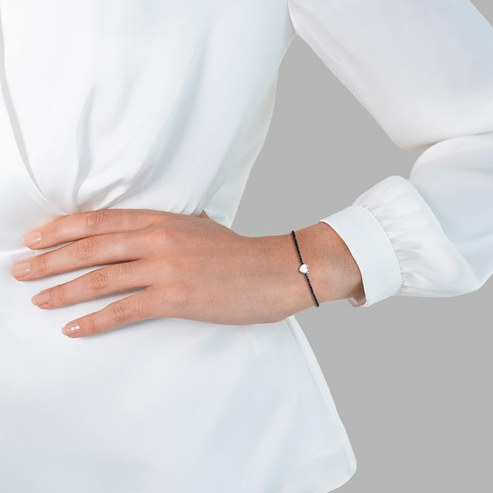 Immagine prodotto Glanzstücke München Donna Cuore in argento Sterling Spinel argento 15,0 - 22,0 cm, flessibile regolabile - 10110 (22 cm, Argento)