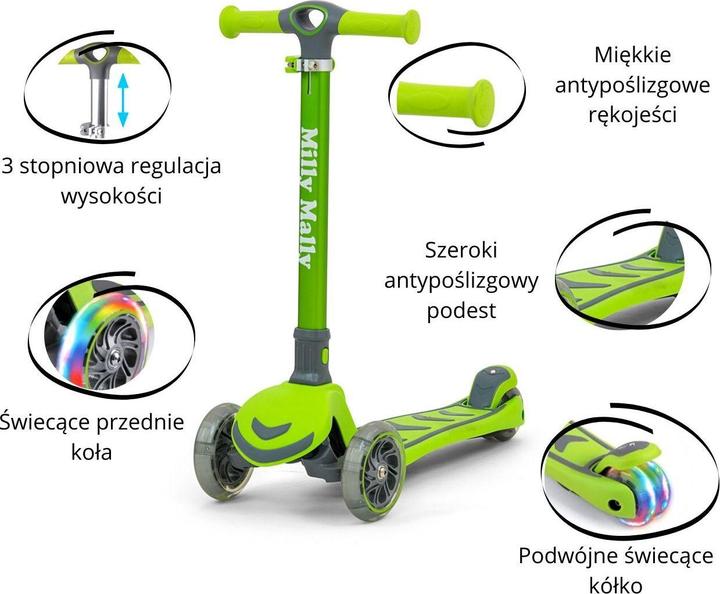 Produktbild Mally Children's scooter Milly Step Junior, green